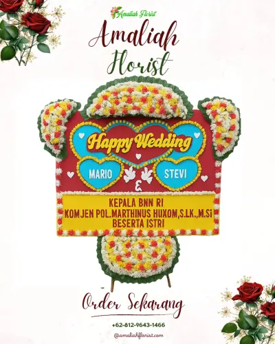 Karangan Papan Bunga Pernikahan di Wanantara